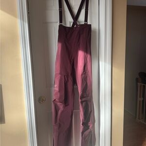 Maroon Ski Bib with Suspenders